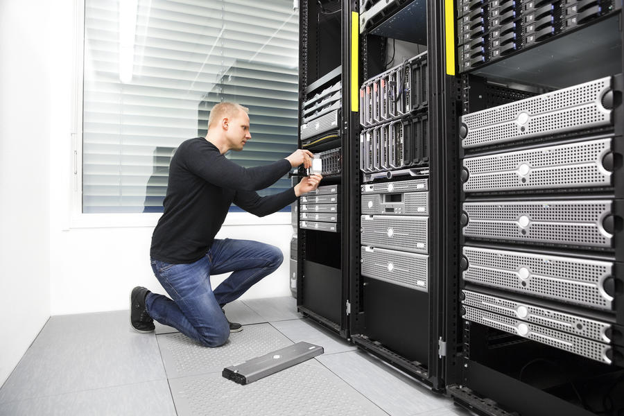 Network Support Pic - Adam in Server Room