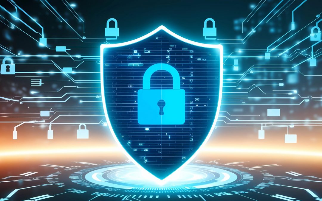 Free ai generated cybersecurity digital shield illustration